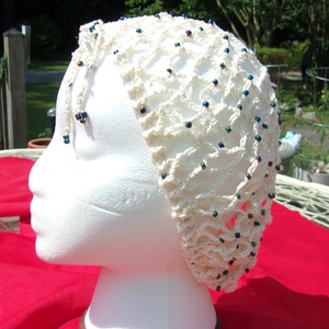 Off White Beaded Snood