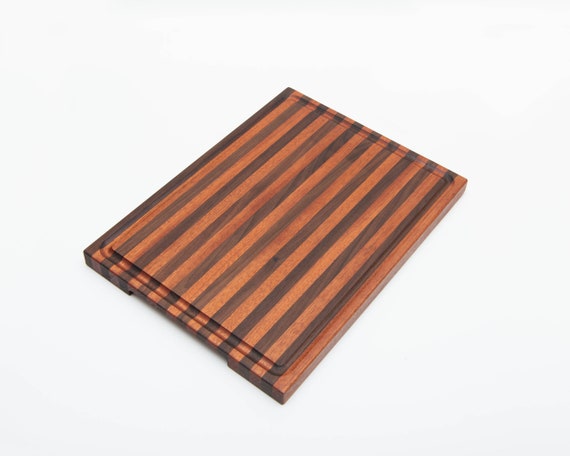 Cutting Board - Walnut & Mahogany - Stripes - Customizable - 70 Different shapes