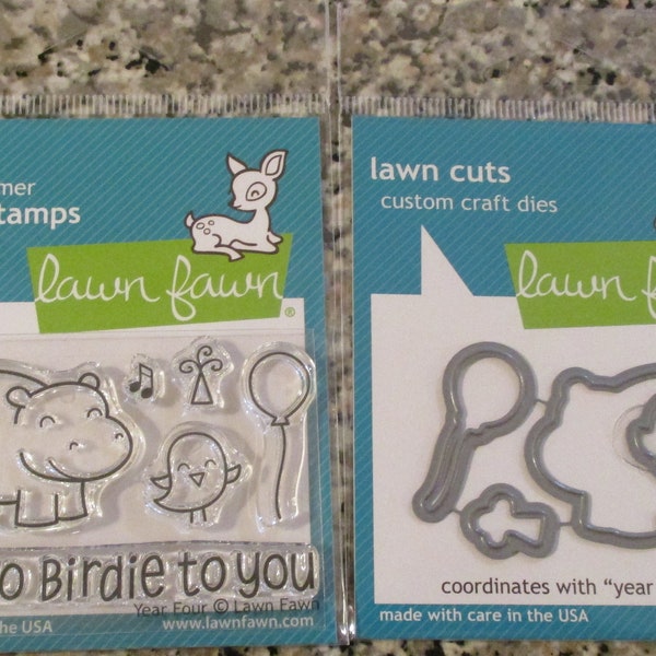 Lawn Fawn, "Year Four" Stamp and Die Set