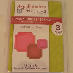 Spellbinders, Presto Punch, Labels C Templates, P3-010 image 1