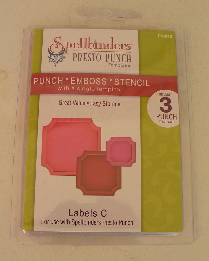 Spellbinders, Presto Punch, Labels C Templates, P3-010 image 1