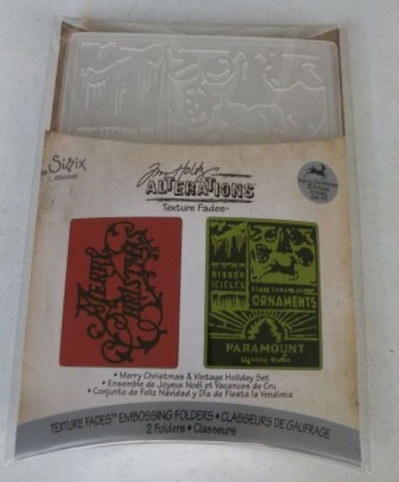 Sizzix Texture Fades Embossing Folders By Tim Holtz 2PK Textured Leaves Set # 658251
