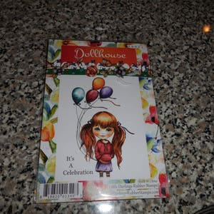 Dollhouse, &quot;It&#39;s A Celebration&quot; Rubber Stamp