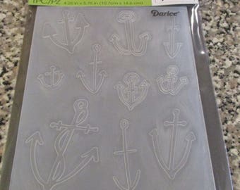 Darice Embossing Essentials, Embossing Folder, Anchors Background