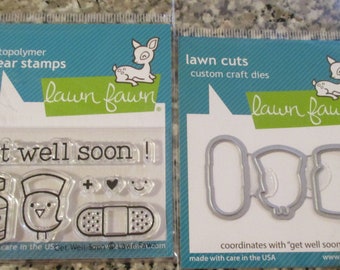 Lawn Fawn, "Get Well" Stamp & Die Set