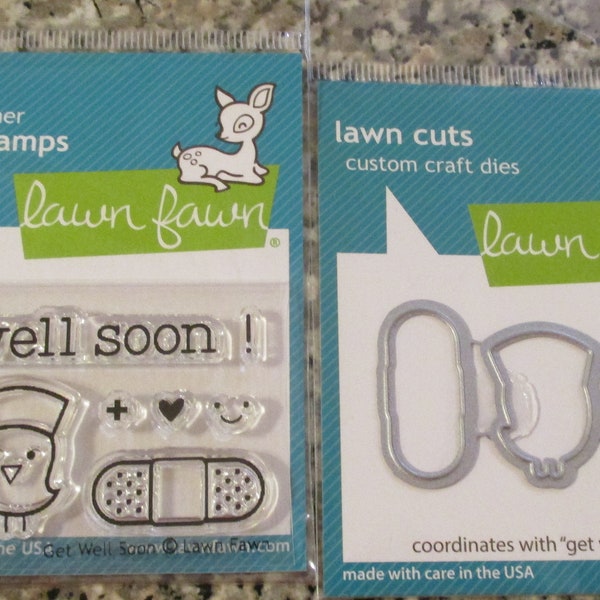 Lawn Fawn, "Get Well" Stamp & Die Set