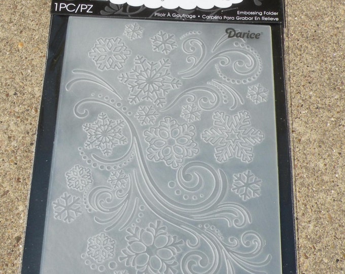 Darice Embossing Essentials Embossing Folder Snowflake Swirl Etsy