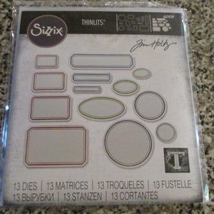 Sizzix Thinlits Dies by Tim Holtz, Vintage Labels, 665929