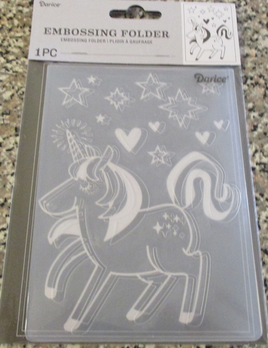 Darice Embossing Essentials Embossing Folder Unicorn Etsy