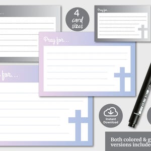 Prayer Request Cards Printable, Pink Prayer Card Digital, Purple Church Stationery, Prayer Slips For Prayer Box / War Room / Prayer Journal