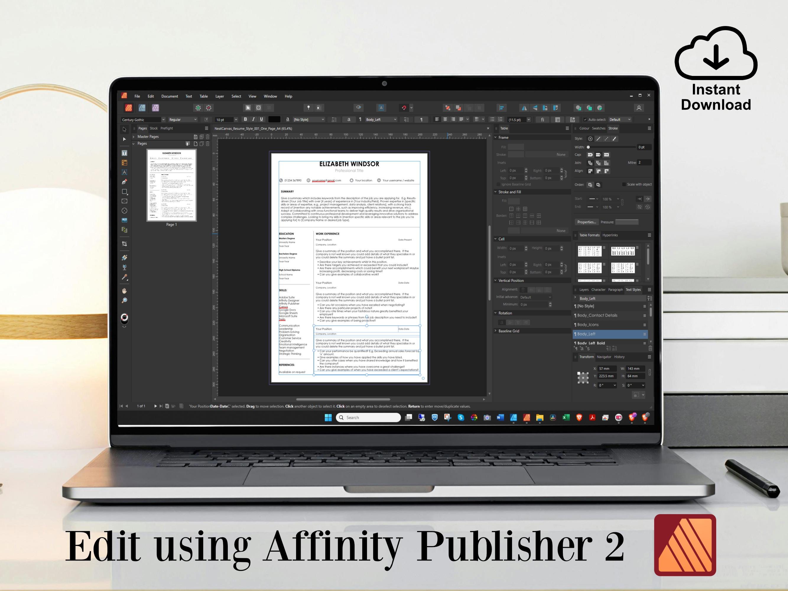 Top 46+ Free Affinity Publisher Cv Template Afpub - Great Research