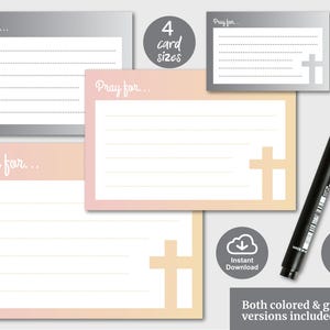 Prayer Request Cards Printable, Pink Prayer Card Digital, Yellow Church Stationery, Prayer Slips For Prayer Box / War Room / Prayer Journal