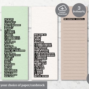 Printable Bible Reading Tracker Bookmarks, Coloring Bible Reading Log, Bible Reading Plan, KJV Bible Bookmark for your Bible Study Journal
