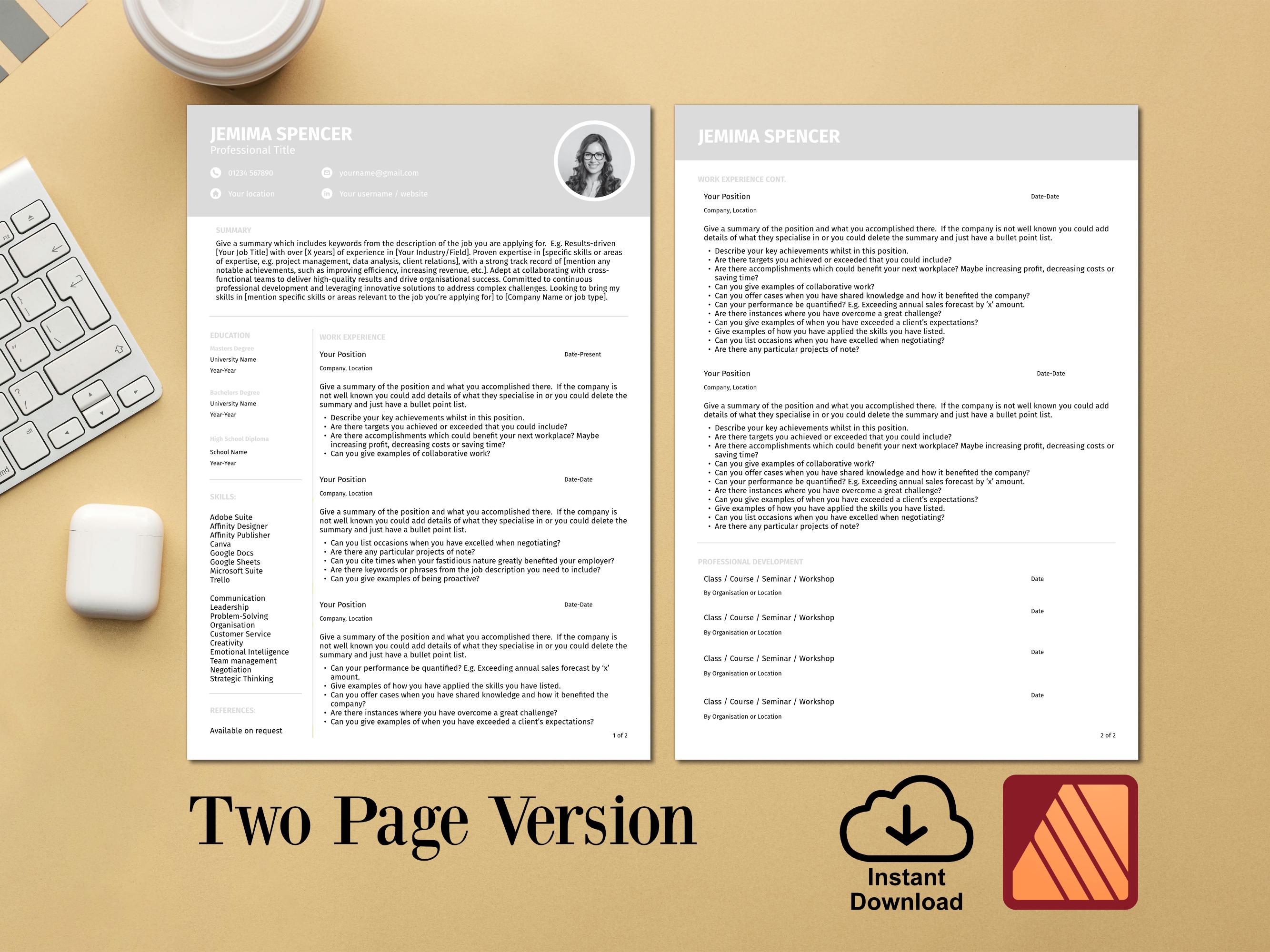 25+ Free Affinity Designer Cv Template Afdesign - AdTech Windev