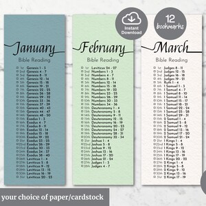 Printable Bible Reading Tracker Bookmarks, Daily Bible Reading Log, Year Bible Reading Plan, NABRE Catholic Bible Bookmark for your Journal