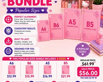 Alignment Guide Bundle- Popular Sizes(A6,B6,A5,B5)(Set of 4)