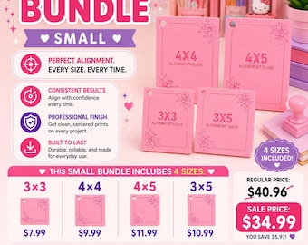 Alignment Guide Bundle- Popular Sizes(3x3,3x5,4x4,4x5) (Set of 4)