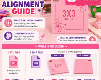 Paper Cutter Alignment Guide-3x3 STL FILE