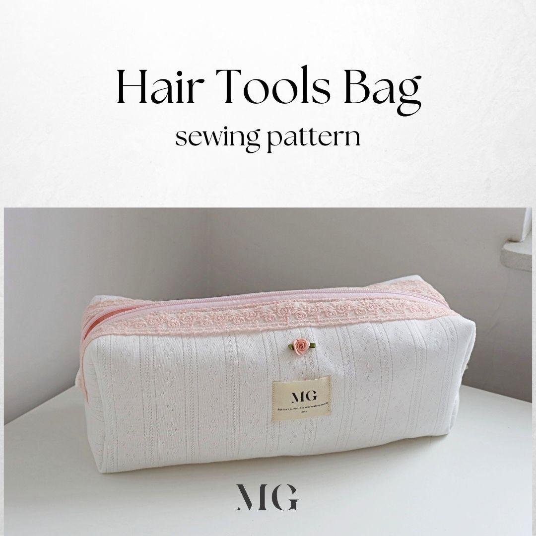 Bolsa de ferramentas para cabelo, para acessórios de cabelo, padrão PDF de costura, presente, padrão para iniciantes, instruções de costura, tutorial