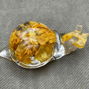 Small Resin Snail Figurine - Flowers