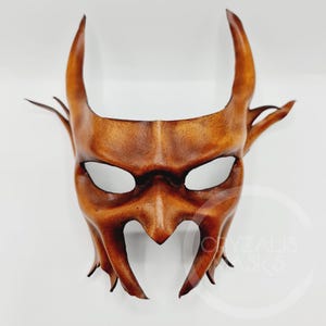 Demon tree mask, leather masks for adults, fantasy costumes, Adult Masquerade ball, cosplay or themed event costume