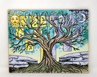 Ancestral Tree of Life  Tarot Casting Board— full color