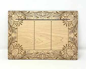 Lotus and Filigree 3-Card Casting Board/ Card stand