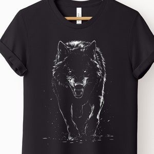 T-shirt unisexe Loup sauvage, T-shirt cool pour les amoureux des loups, T-shirt camping nature, cadeau pour les amoureux de la nature