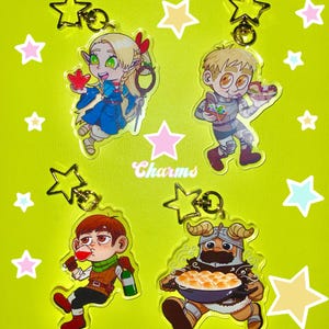 Delicious in Dungeon / Dungeon Meshi - Acrylic Keychains 3&quot;. Laios, Marcille, Chilchuck, Senshi