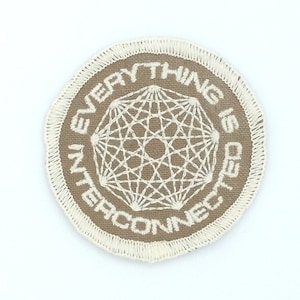 Everything is Interconnected patch -- naturally-dyed -- organic cotton
