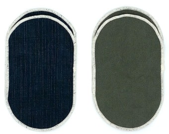 Elbow patch (set of 2) -- reclaimed fabric -- organic cotton edge thread