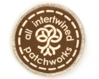 all intertwined patchworks patch kit -- cotton grown without synthetic pesticides, herbicides & fertilizers -- GOTS approved inks