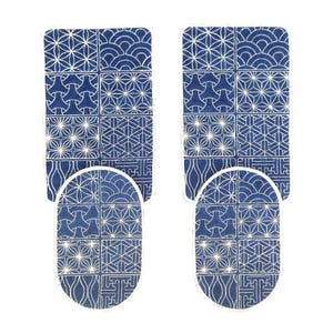 Sashiko sampler patches (set of 2) -- naturally-dyed -- organic cotton