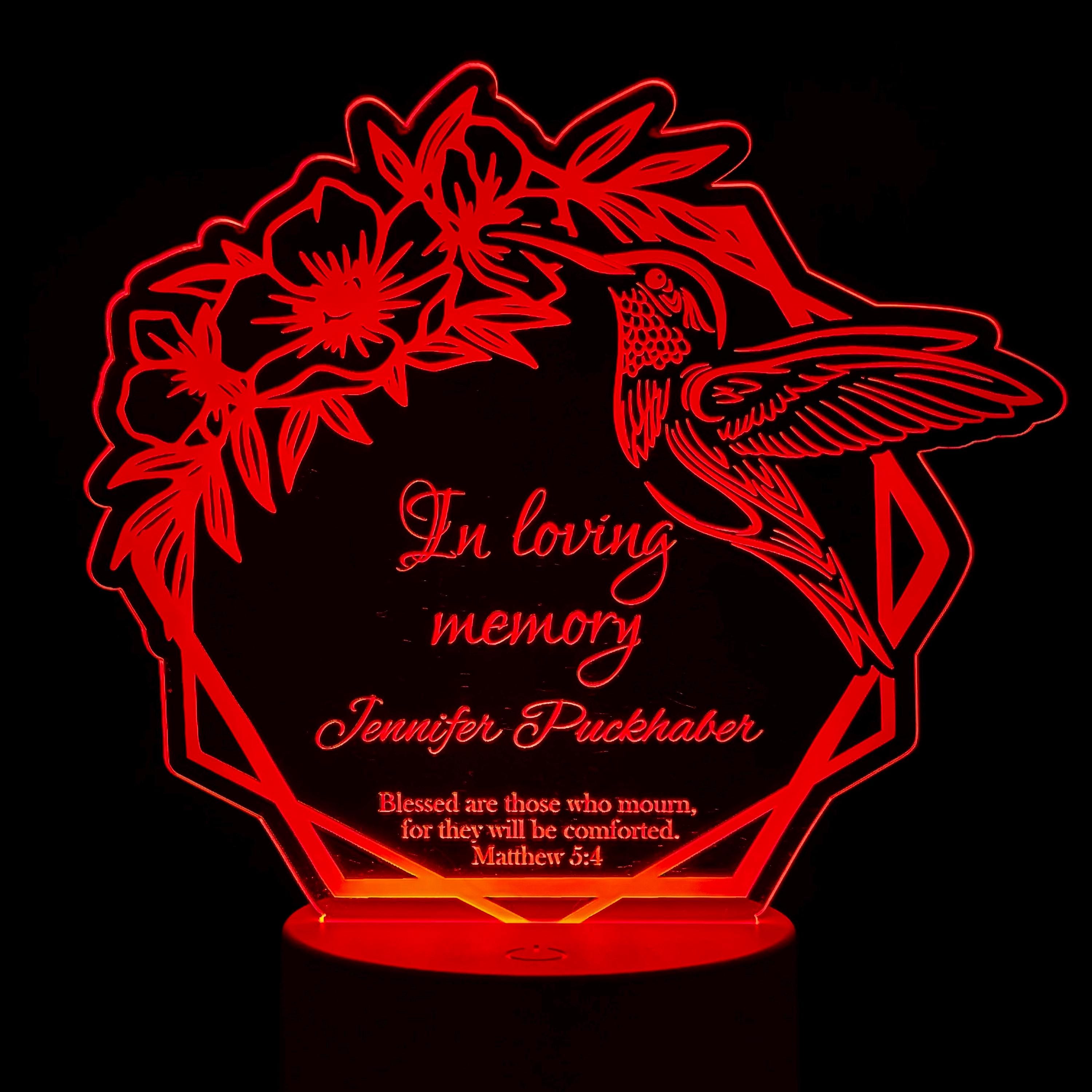 Personalized in Loving Memory Lamp, Nightlight Memorial Gift, Custom ...