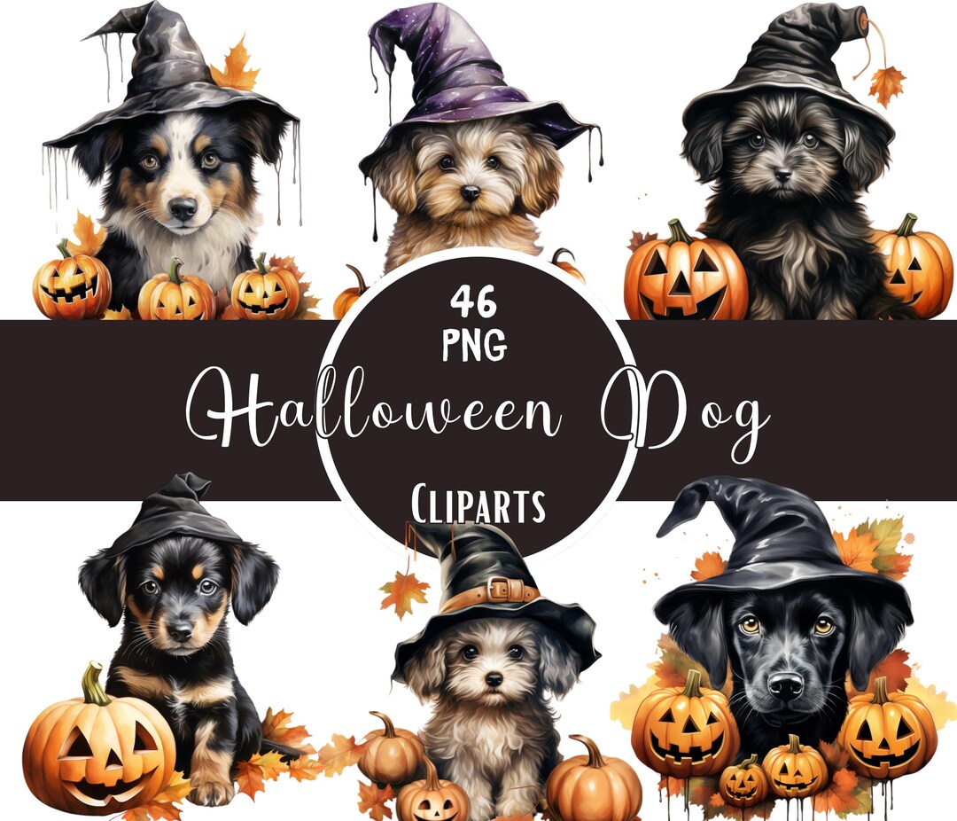 Watercolor Halloween Dog Clipart Bundle: Spooky Puppies (PNG) - Etsy Canada