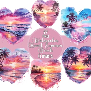 Aquarela Em Forma De Coração Pacote De Clipart De Praia De Verão Olá Verão Png Aquarela Praia Clipart Pacote De Férias Pacote De Férias De Praia Pacote De Coração
