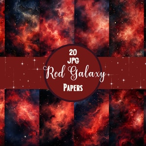 Aquarel Sterrennacht Digitaal Papier Rood Aquarel Textuur Rode Galaxy Achtergrond Nachtelijke Hemel Papier Ruimte Achtergrond Voor Junk Journal