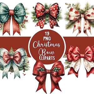 Acuarela Navidad Arco Clipart Decorativo Clipart Pack Arco Ilustración Lazo Rojo Png Acuarela Arco Png Para Papel Digital Craft Scrapbook