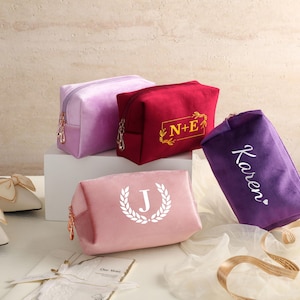 Personalised Cosmetic Bag, Travel, Toiletry Bag, Cosmetic Organiser, Customised Fleece Cosmetic Bag, Portable Cosmetic Bag, Birthday Gift