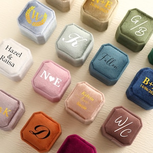 Square Plush Ring Box, Proposal Ring Box, Personalised Velvet Ring Box, Engagement Ring Box, Wedding Gift,Valentine&#39;s Day Gift,Gift For Her