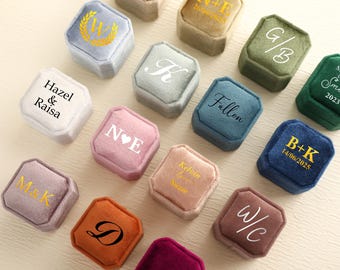 Square Plush Ring Box, Proposal Ring Box, Personalised Velvet Ring Box, Engagement Ring Box, Wedding Gift,Valentine's Day Gift,Gift For Her