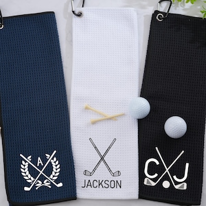 Personalisiertes Golftuch, benutzerdefiniertes Monogramm-Golftuch, Geschenk für ihn, Geschenk für Vater, Golftuch-Logo, Golfgeschenk, gesticktes Golftuch