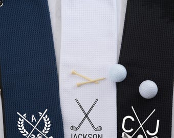 Personalized Golf Towel, Custom Monogrammed Golf Towel,Gift for Him,Gift for Father,Golf Towel Logo , Golf Gift , Embroidered Golf Towel