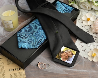Custom Photo Tie Patch, Personalized Wedding Gift for Dad