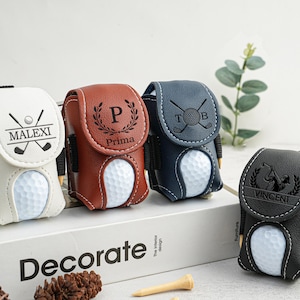 Leather Golf Ball Bag,Stylish Pouch for Golf Balls,Tees Holder,Great Golf Gift,Christmas Gift For Golfer,Golf Ball Bag,Mini Golf Ball Holder