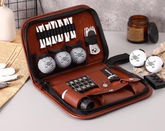 Set de regalo de golf de cuero personalizado, accesorios para golfistas, regalo del Día del Padre, regalo para papá