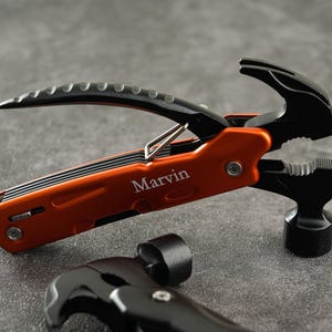 Cuchillo multiherramienta personalizado, martillo multiherramienta personalizado, regalo para esposo o papá, regalo navideño único para él, camping, caza, pesca, regalos para hombres