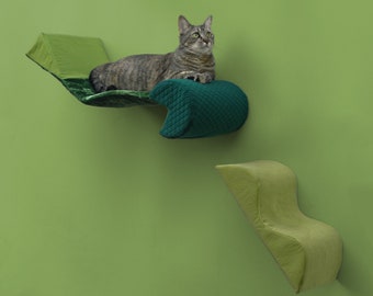 extra slipcovers, NO BED/STEP included, zip-on washable, for bauhaus bed & memphis squiggle stairstep, spring green emerald forest teal lime