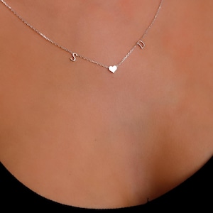 Personalized Sterling Silver Two-Initial Heart Necklace