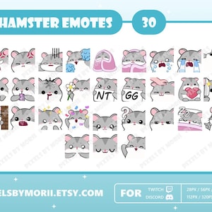 Hamster Emote pack for Twitch or Discord | Hamster emotes | Cute emojis | Ready to Use Emotes for Streamers